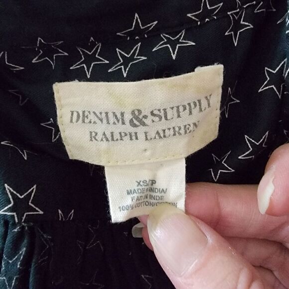 Denim & Supply Button Up Top with a Star Print. Size XS. - Picture 6 of 7